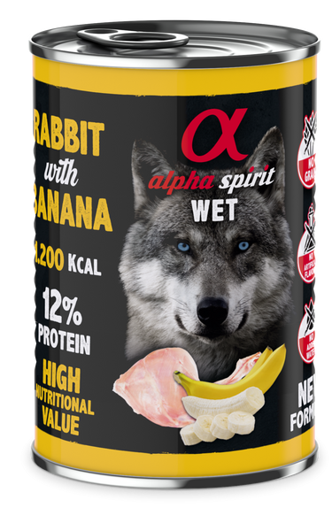 Canned Dog Food Rabbit With Banana 400 g